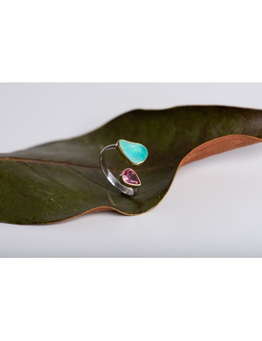 Silver-Gold Ring with...