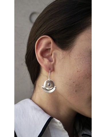 Modern Silver Earrings.