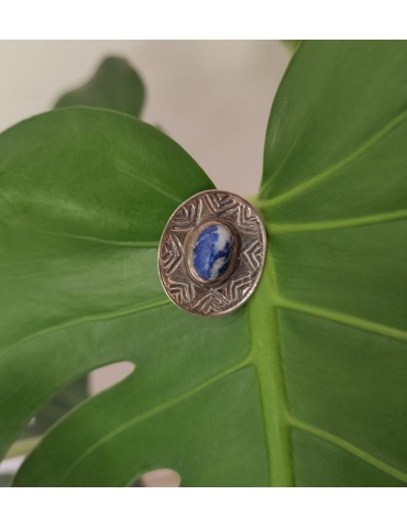 Silver Pin with gemstone.