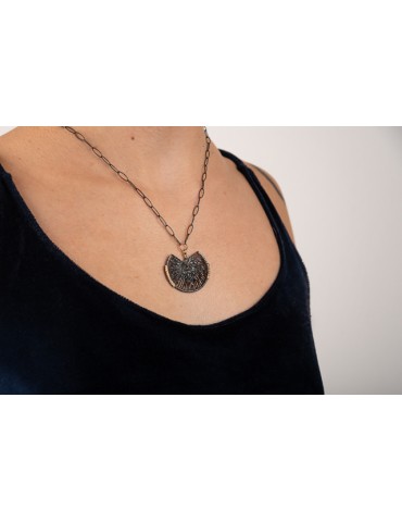 Silver Gold Necklace with a...