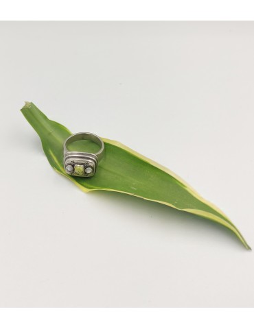 Silver Ring with gemstones.