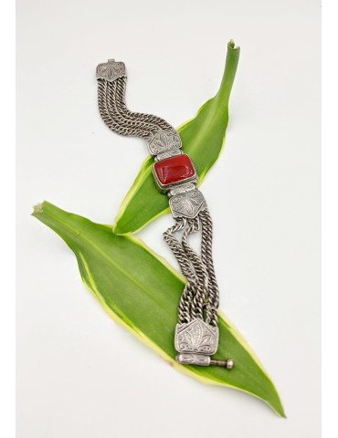 Silver Bracelet with gemstone.