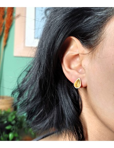 Ασημένια Επίχρυσα Σκουλαρίκια.