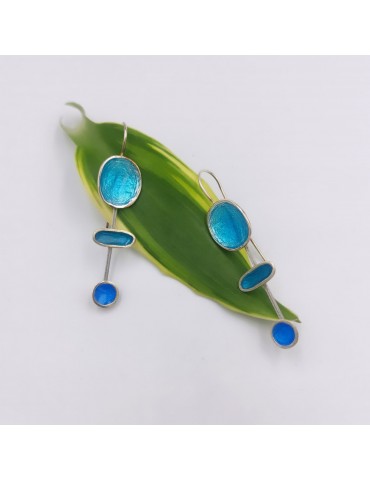 Silver Earrings with Enamel.