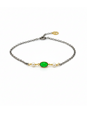 Silver Bracelet with pearls...