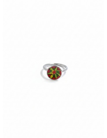 Silver Ring with Enamel.