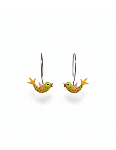 Silver Earrings with Enamel.